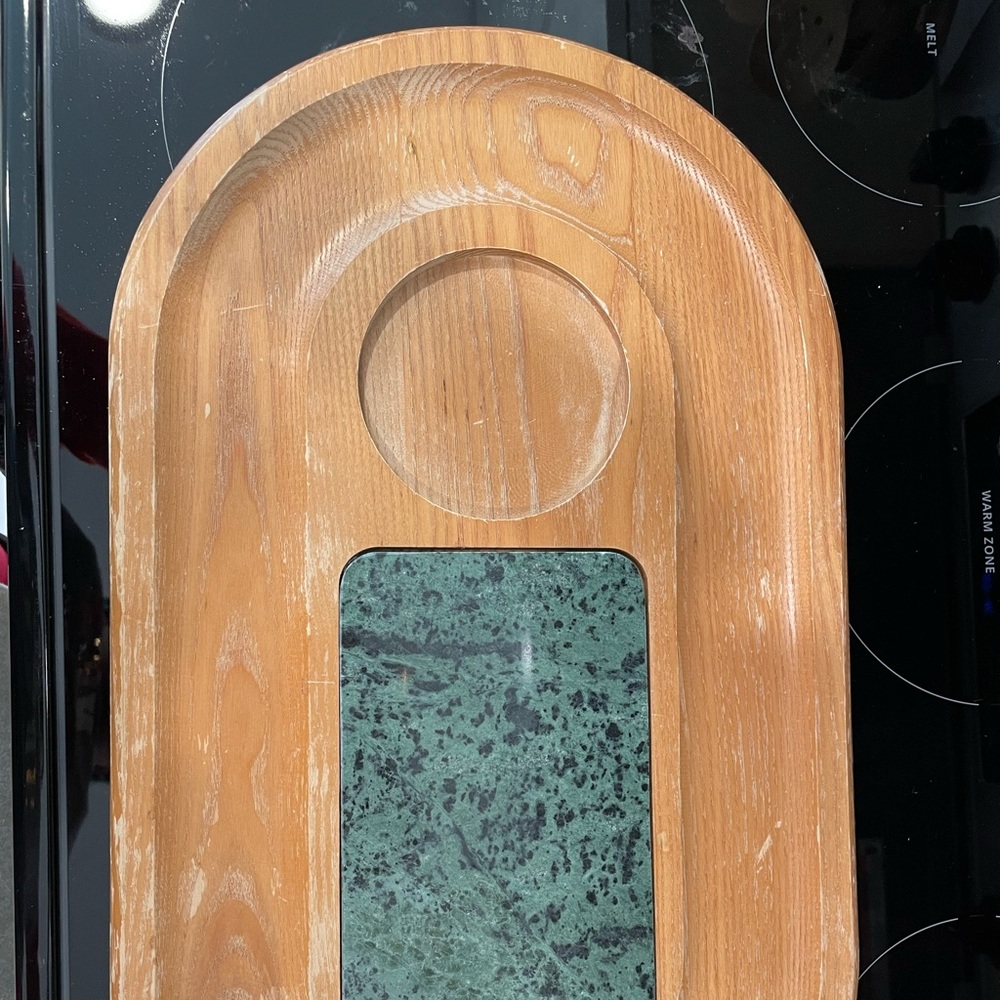 Charcuterie board with marble centerpiece